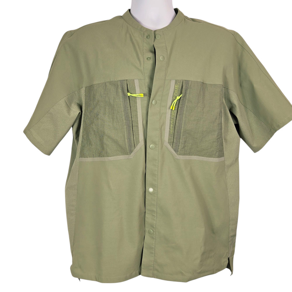 Lululemon Men's Large Green Water-Repellent Hiking Short-Sleeve Shirt Top #921